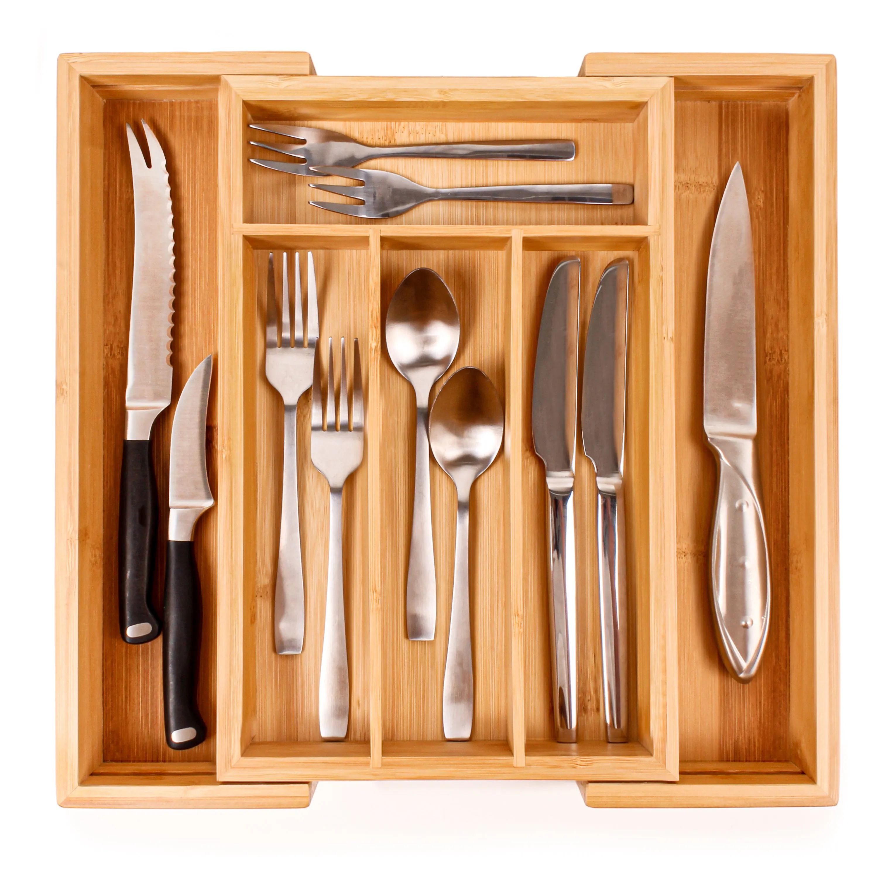 BergHOFF Bamboo 6-Slot Expanding Flatware Organizer
