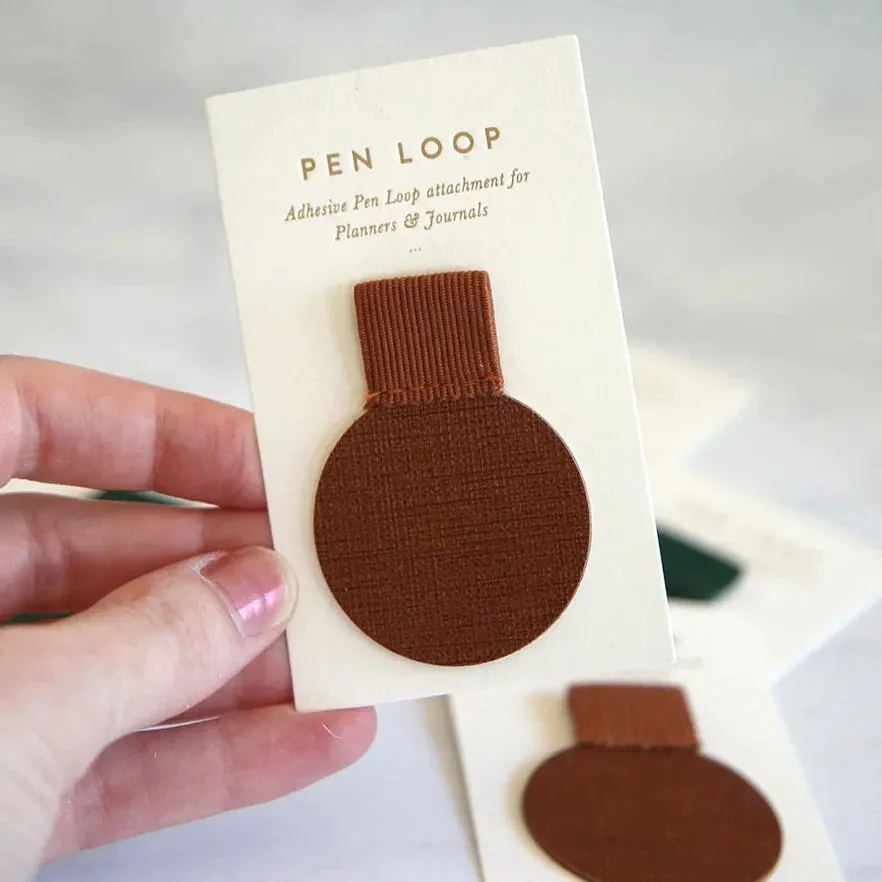 Bespoke Letterpress Pen Holder Loop - Rust