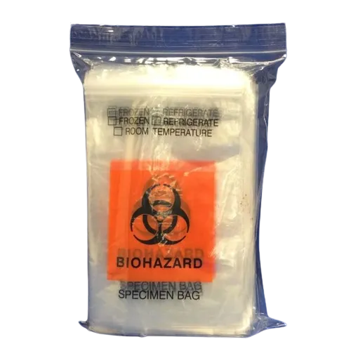 Biohazard Bags Zipper seal 6" x 9" (Pack of 100)