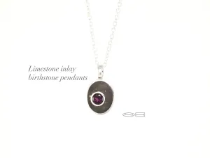 Birthstone Limestone inlay pendant