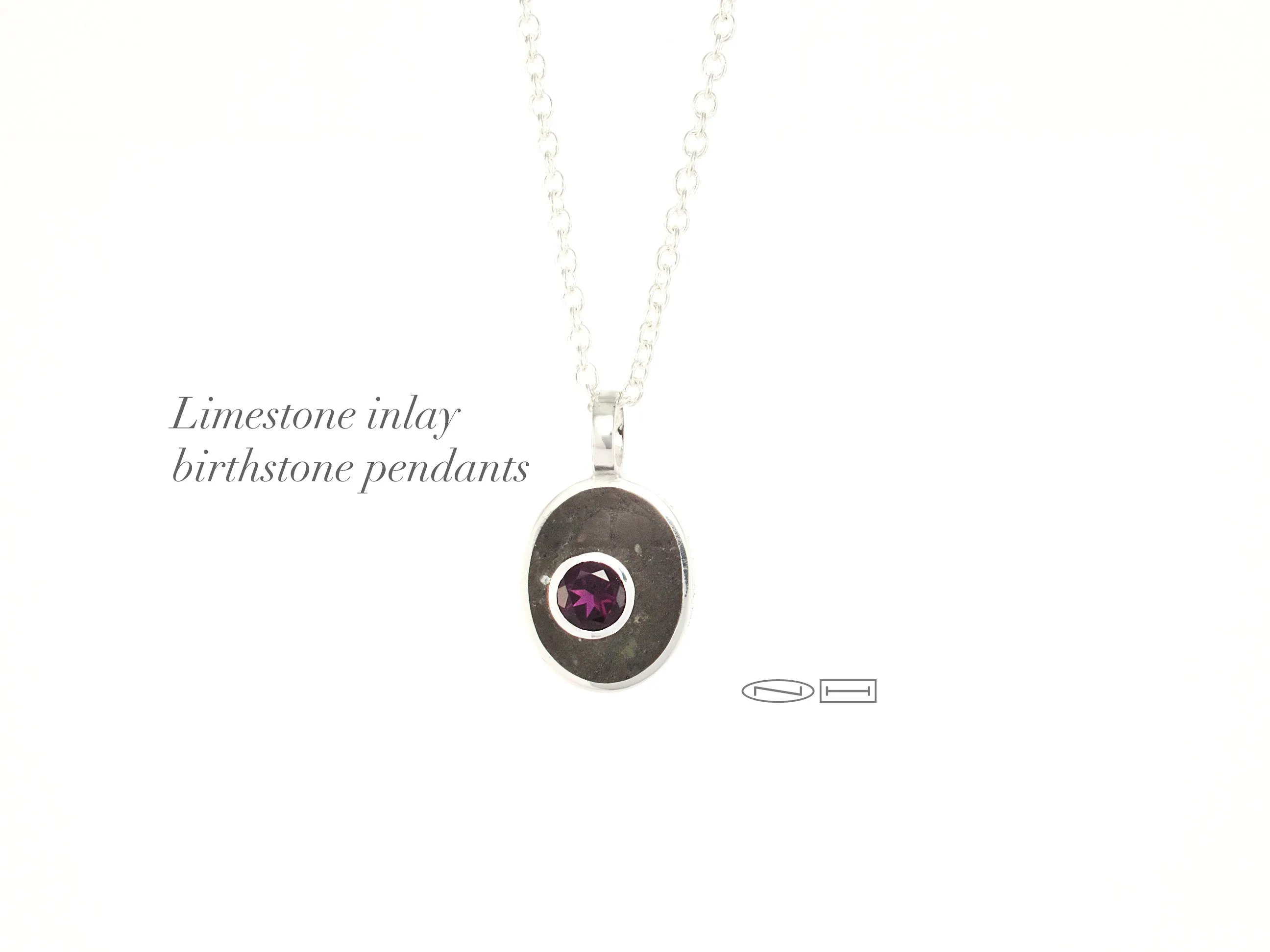 Birthstone Limestone inlay pendant