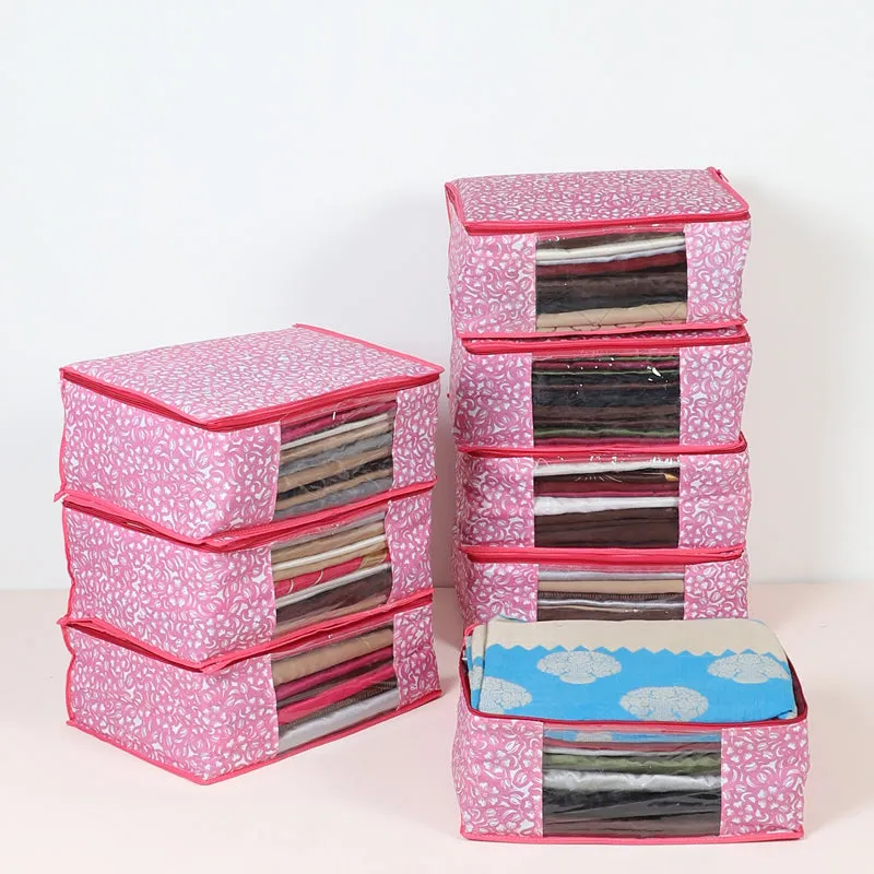 Bizet Floral Saree Cover (Pink) - Set Of Eight