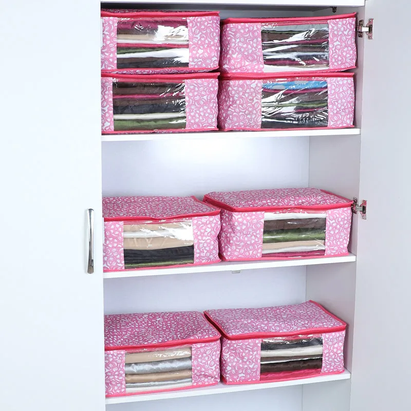 Bizet Floral Saree Cover (Pink) - Set Of Eight