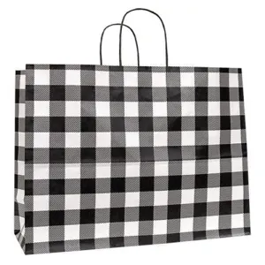 Black & White Buffalo Check Gift Bag Large