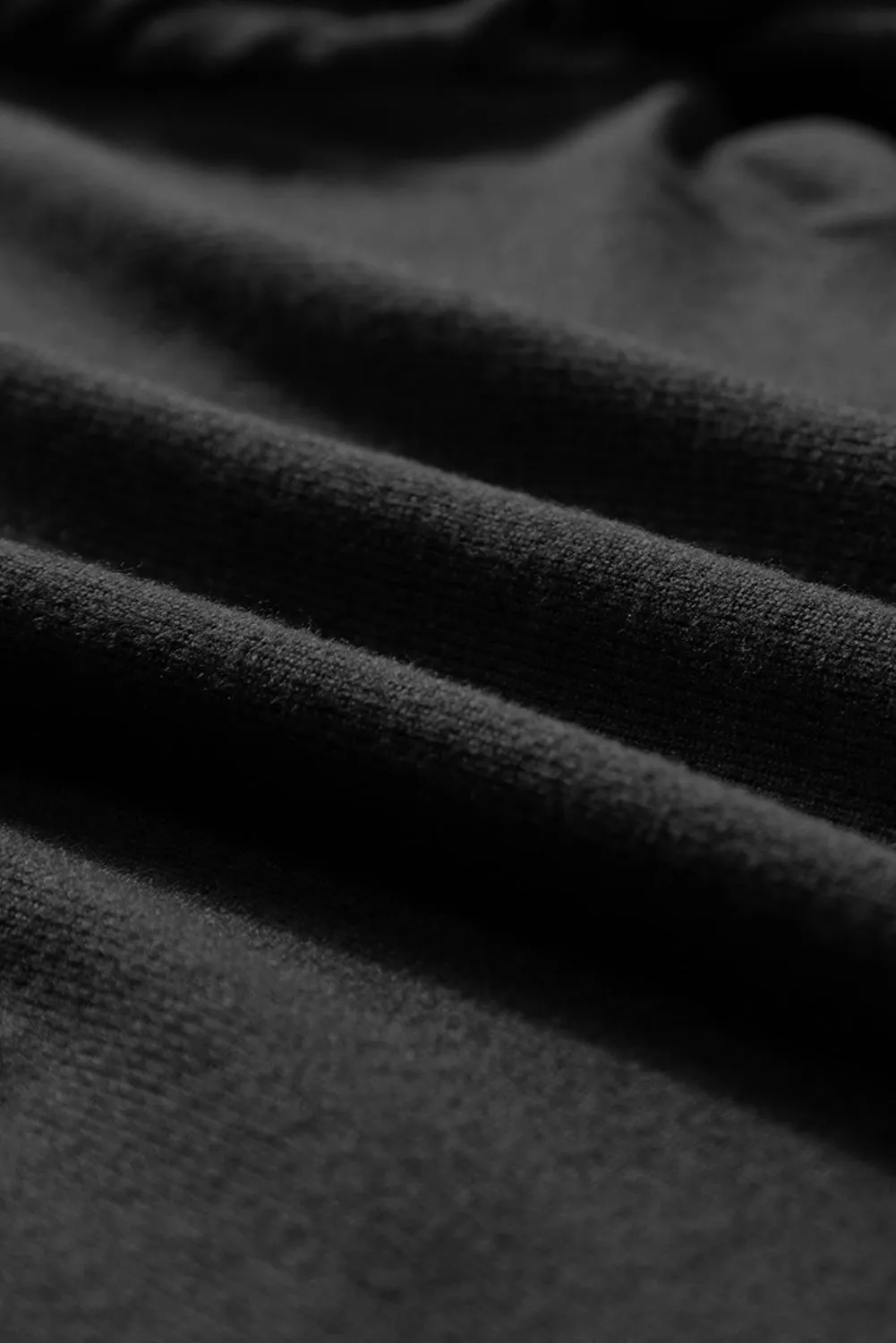 Black Contrast Ribbed Bishop Sleeve Top