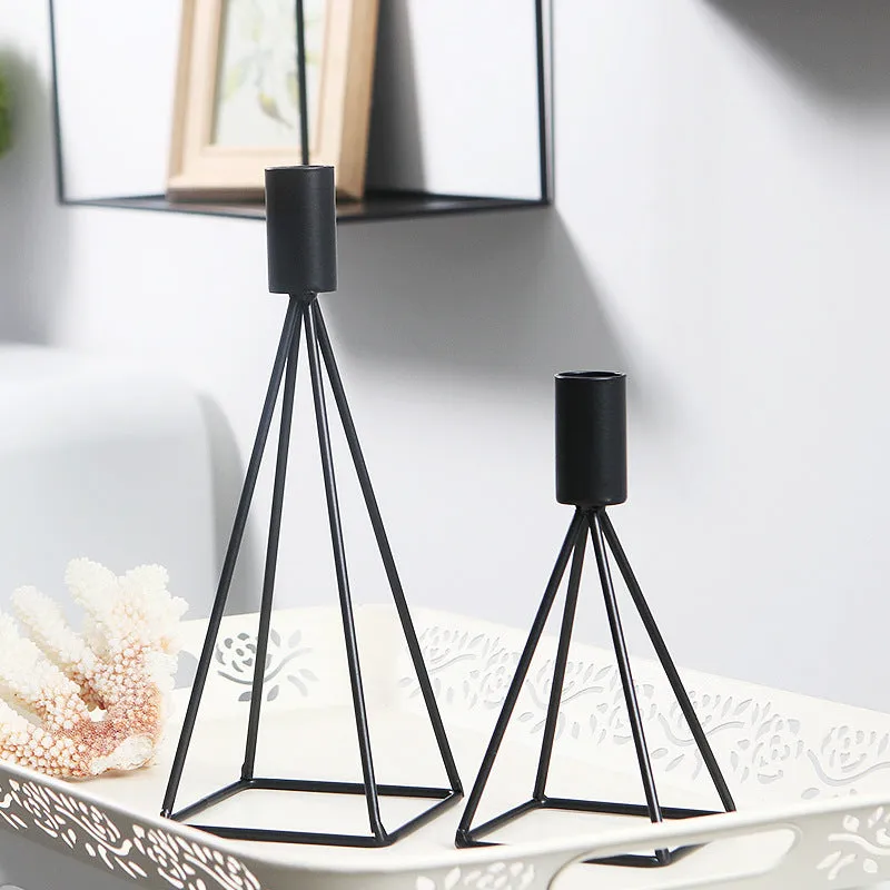Black Iron Nordic Style Candle Holder