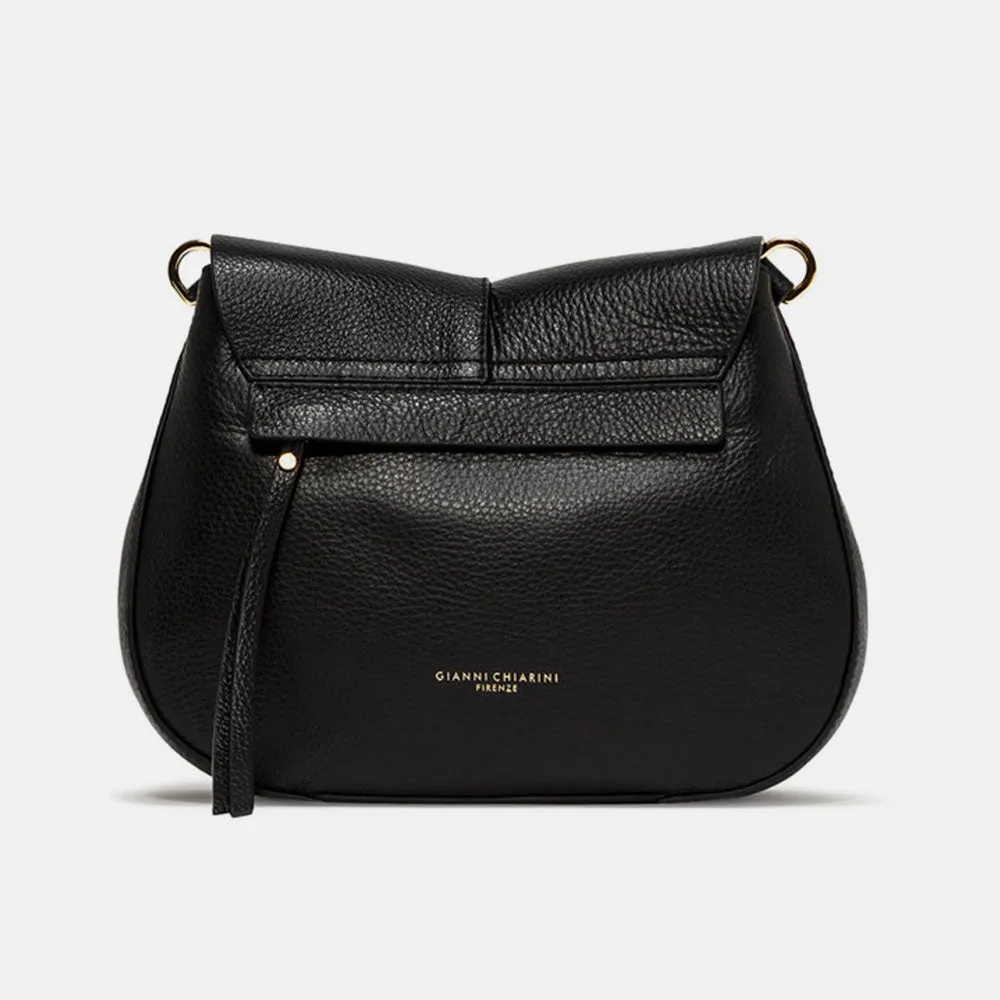 Black Leather Helena Saddle Bag