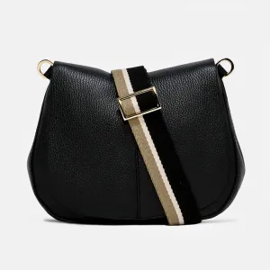 Black Leather Helena Saddle Bag