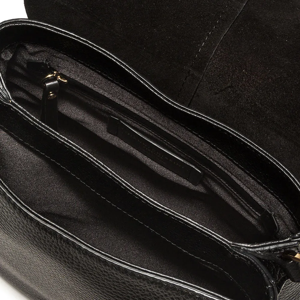 Black Leather Helena Saddle Bag