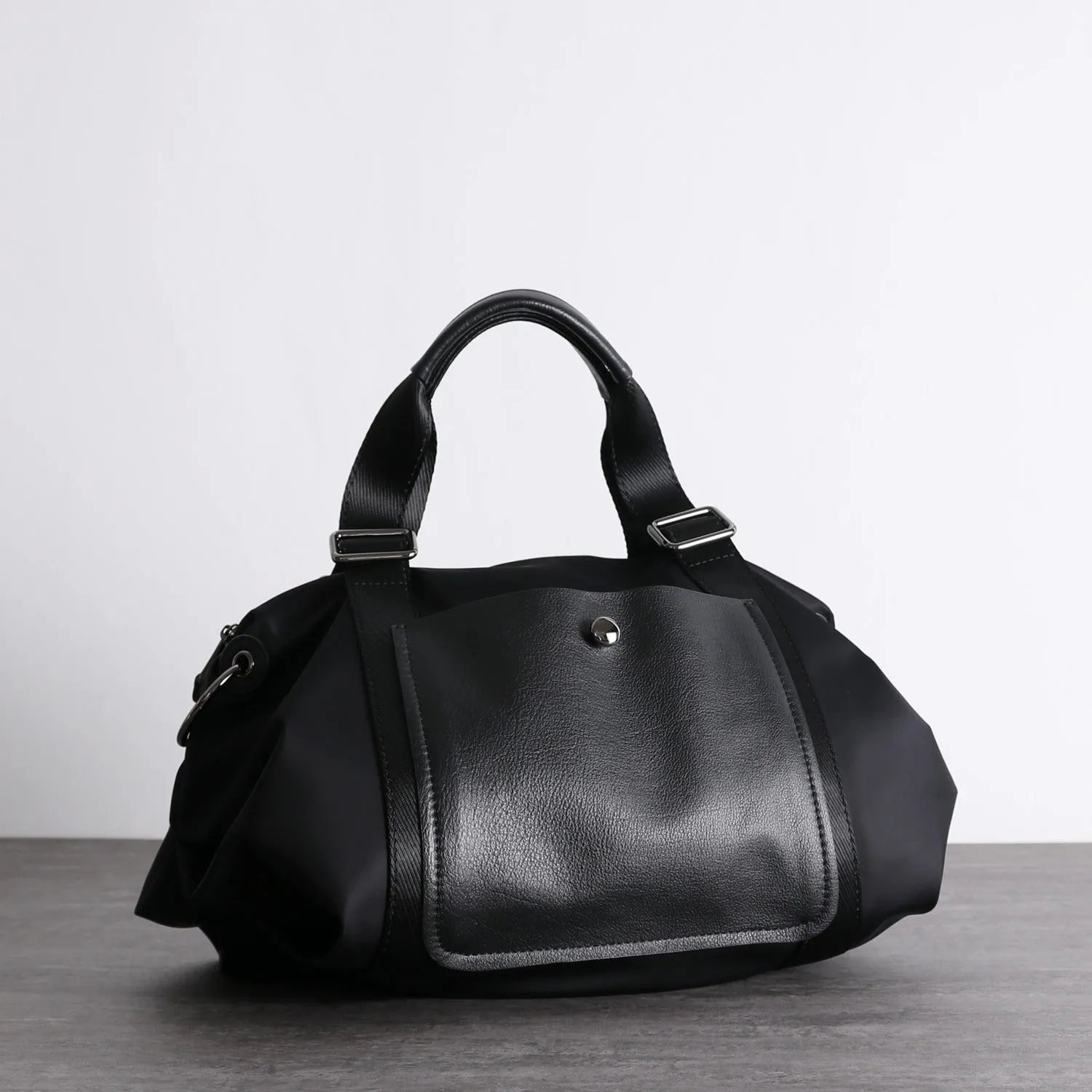 Black Nylon Shoulder Bag Handbag Women's Nylon Crossbody Bag Black Crossbody Nylon Bag