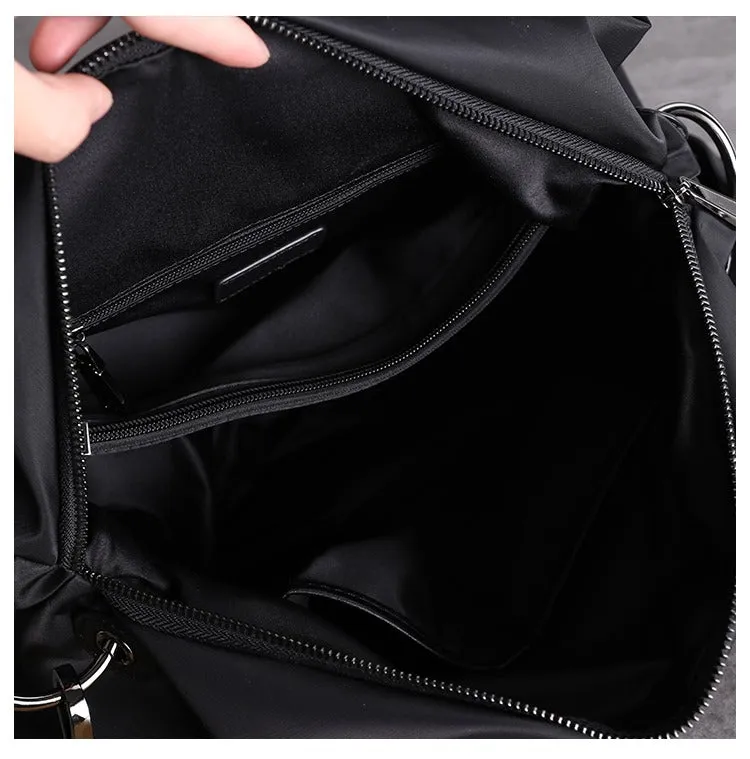 Black Nylon Shoulder Bag Handbag Women's Nylon Crossbody Bag Black Crossbody Nylon Bag