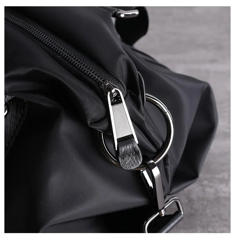 Black Nylon Shoulder Bag Handbag Women's Nylon Crossbody Bag Black Crossbody Nylon Bag
