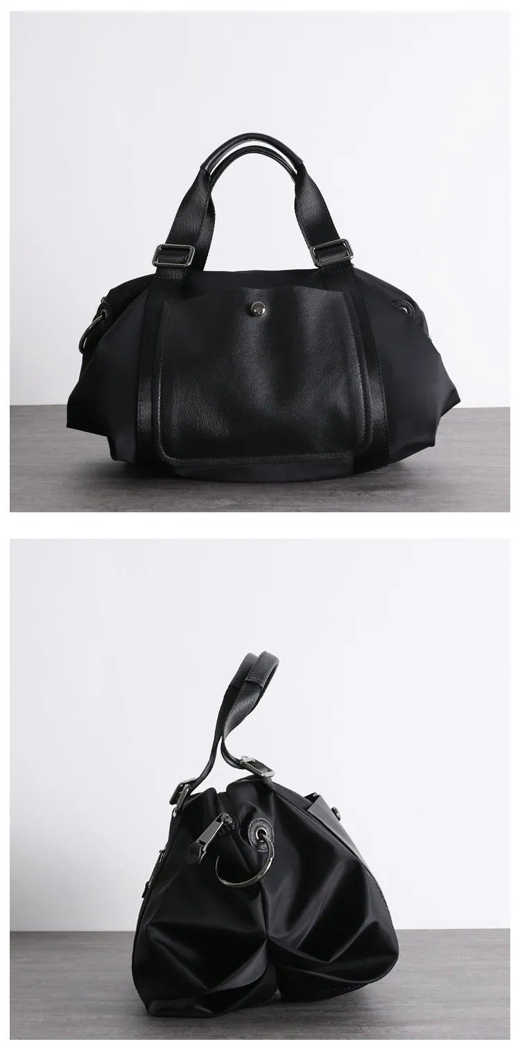 Black Nylon Shoulder Bag Handbag Women's Nylon Crossbody Bag Black Crossbody Nylon Bag