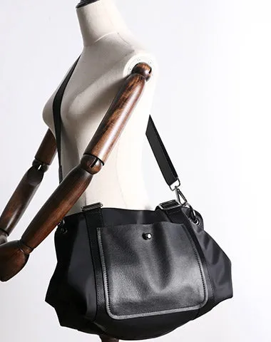 Black Nylon Shoulder Bag Handbag Women's Nylon Crossbody Bag Black Crossbody Nylon Bag