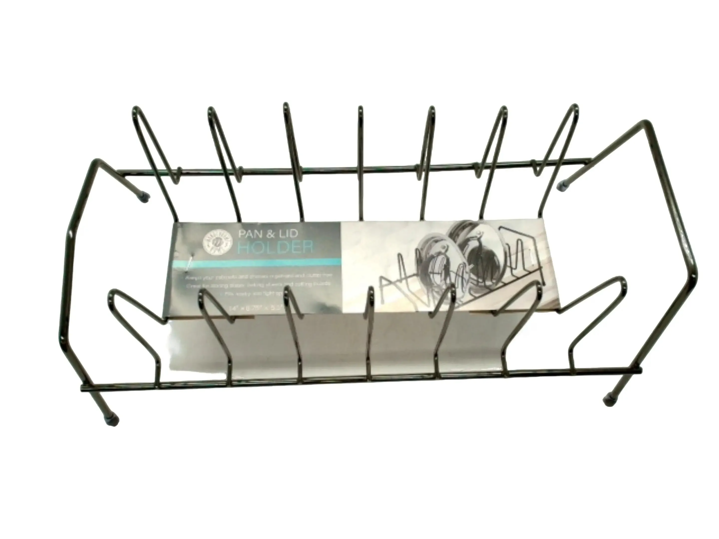 Black Pan and Lid Organizer Rack - Kitchen Cabinet Storage