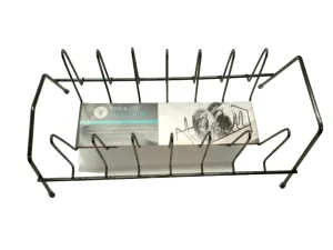 Black Pan and Lid Organizer Rack - Kitchen Cabinet Storage