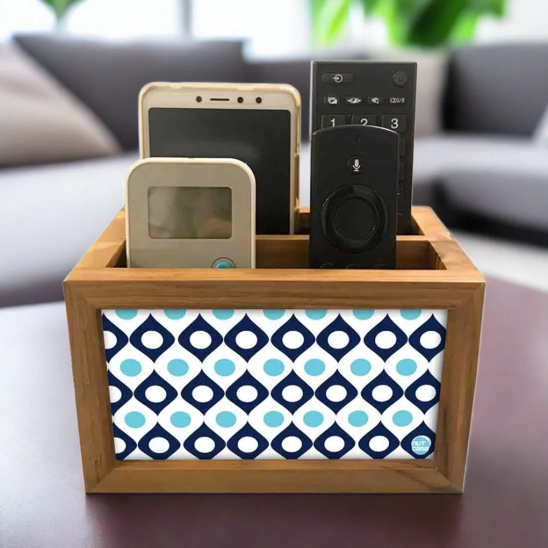 Black Remote Control Organizer For TV / AC Remotes -  pattern