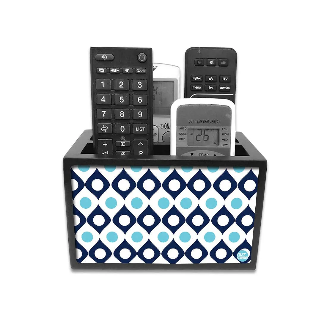 Black Remote Control Organizer For TV / AC Remotes -  pattern