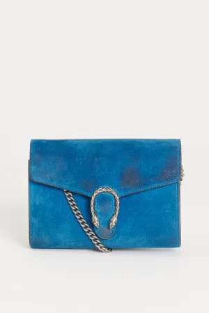 Blue Suede Mini Dionysus Wallet on Chain Preowned Bag