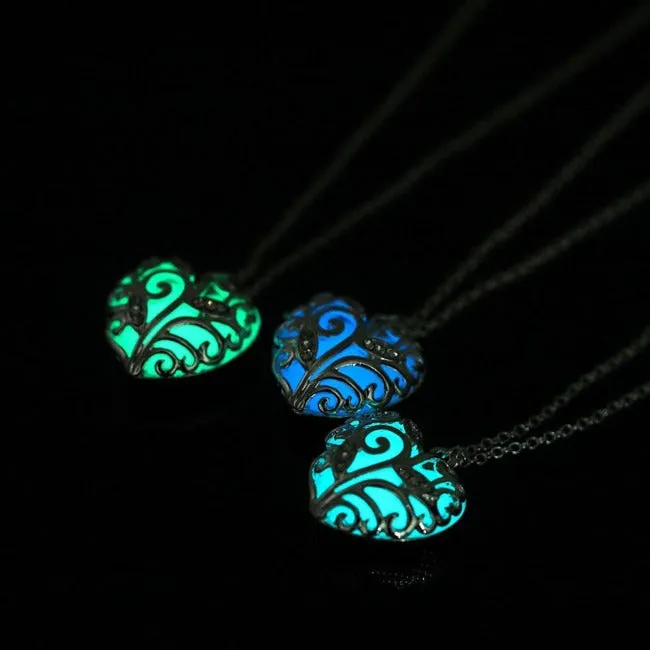 Bohemian Luminous Stone Heart Necklace