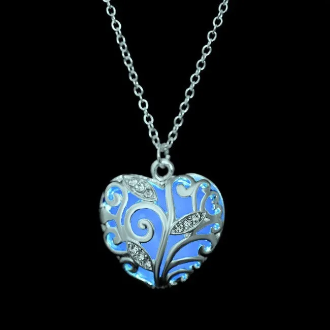 Bohemian Luminous Stone Heart Necklace