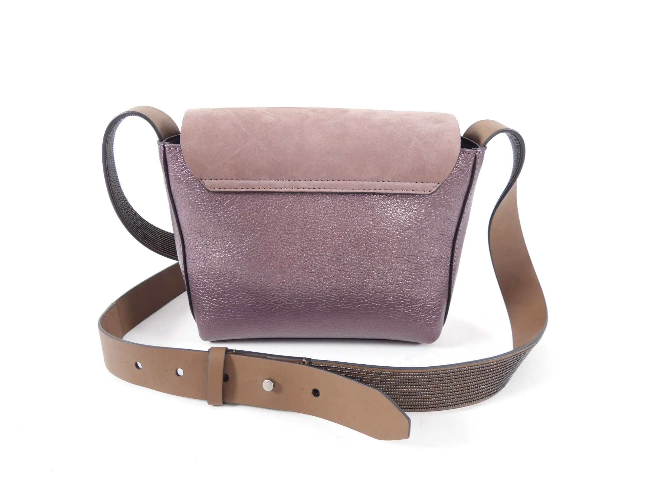 Brunello Cucinelli Dark Purple Metallic Monili Crossbody Bag