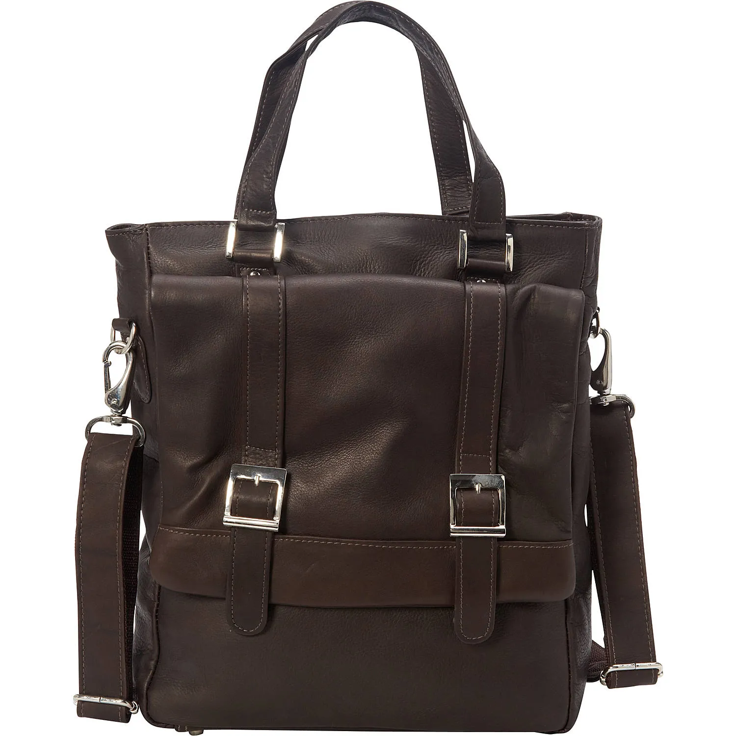 BUCKLE FLAP-OVER SHOULDER BAG