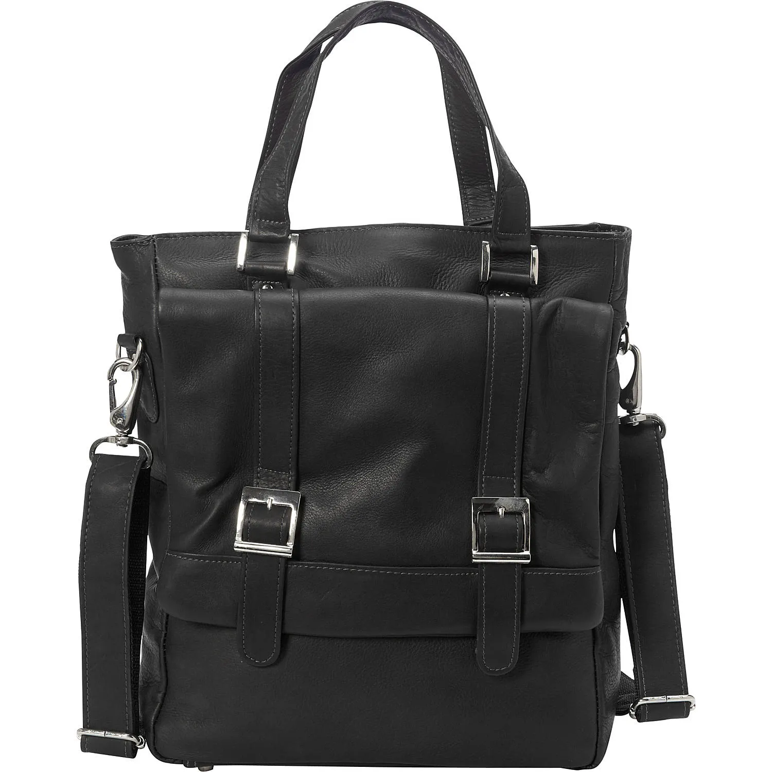 BUCKLE FLAP-OVER SHOULDER BAG