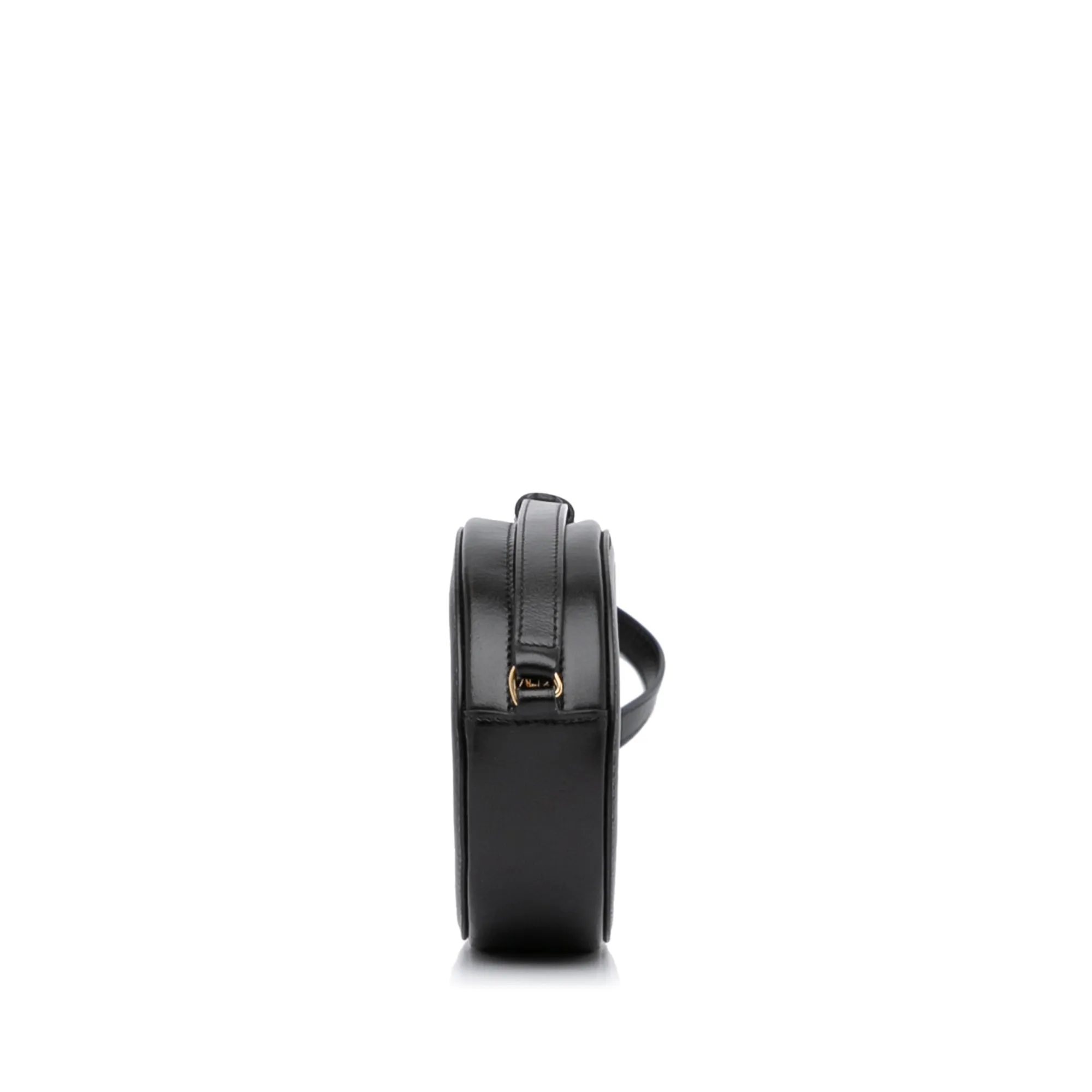Celine Triomphe Oval Black Leather