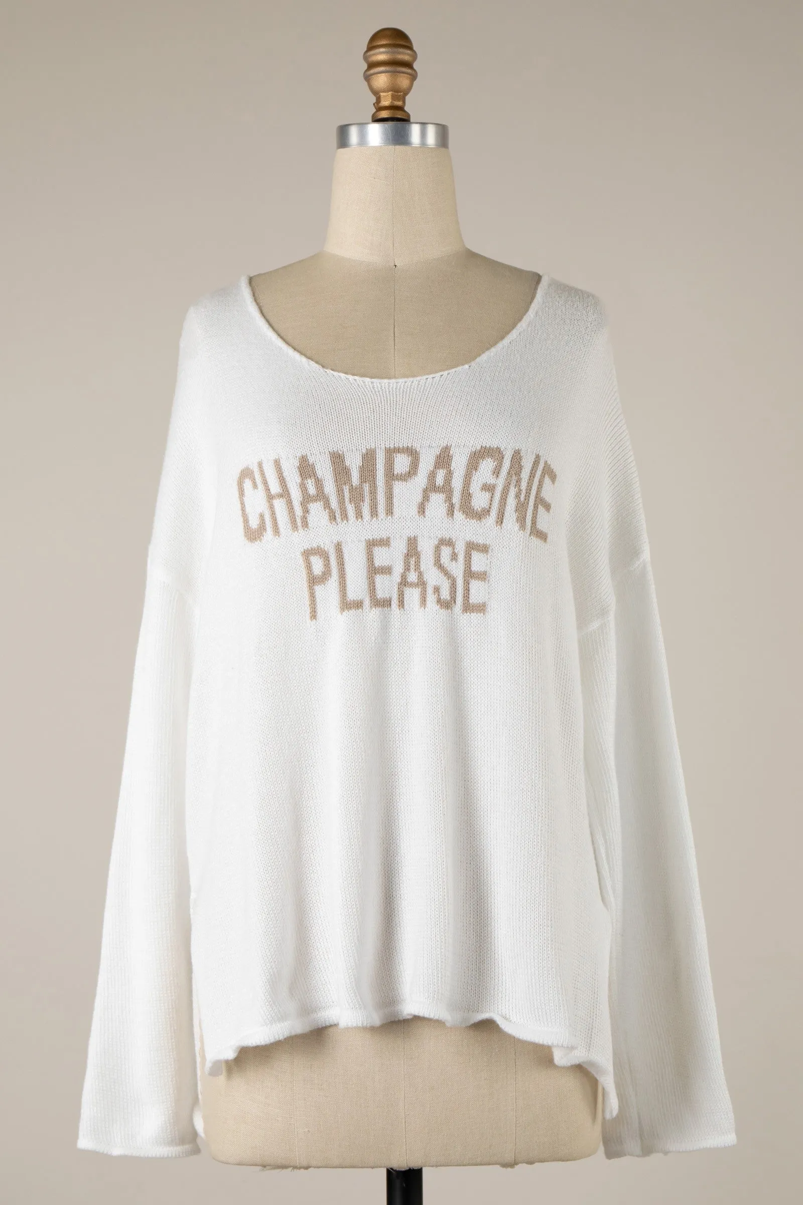CHAMPAGNE PLEASE KNIT LIGHTWEIGHT SWEATER W8005 1 PACK