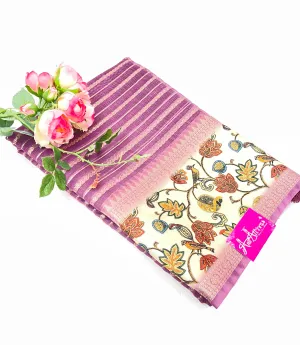 Chanderi silk saree Purple