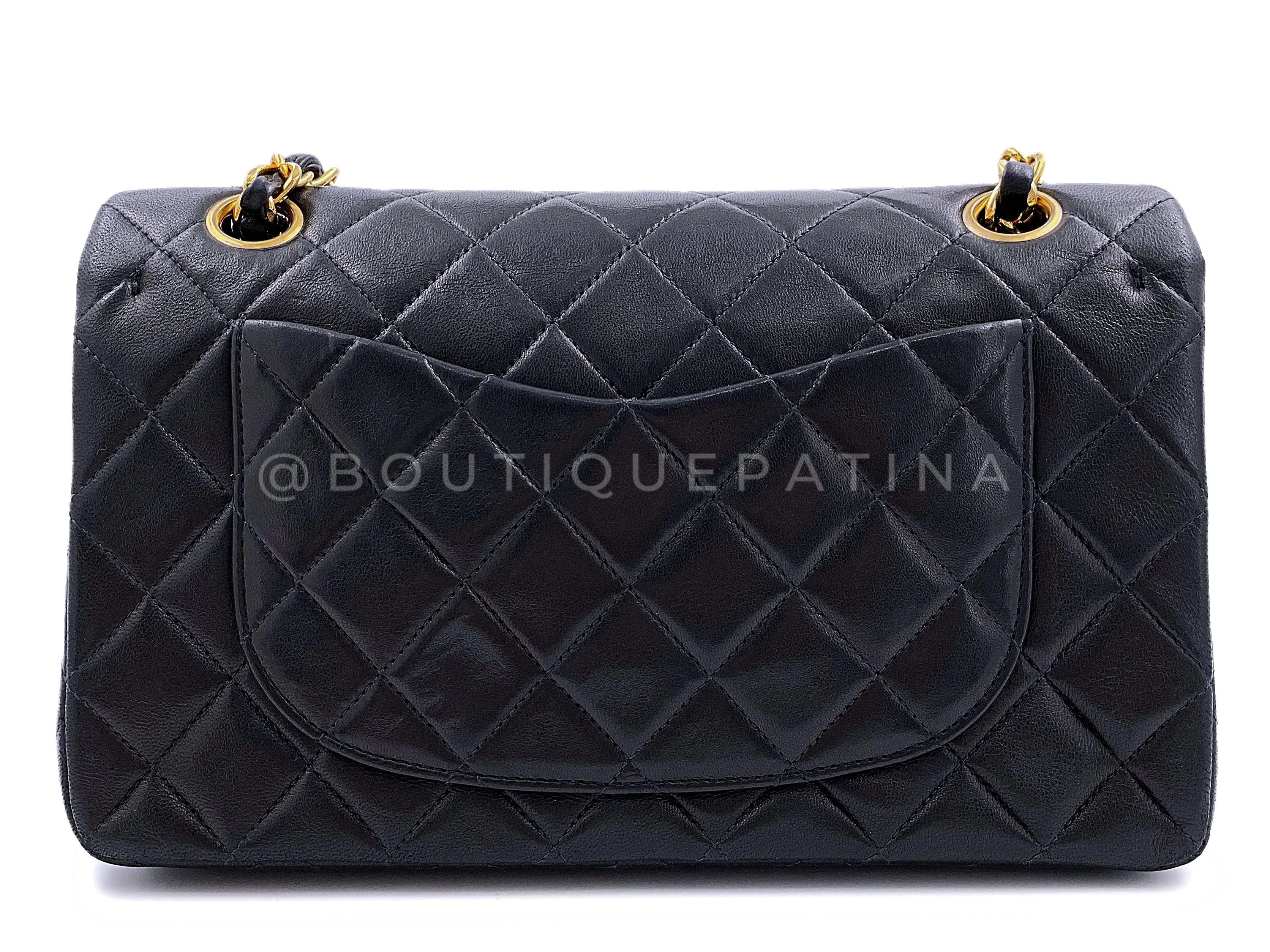 Chanel 1997 Vintage Black Small Classic Double Flap Bag 24k GHW