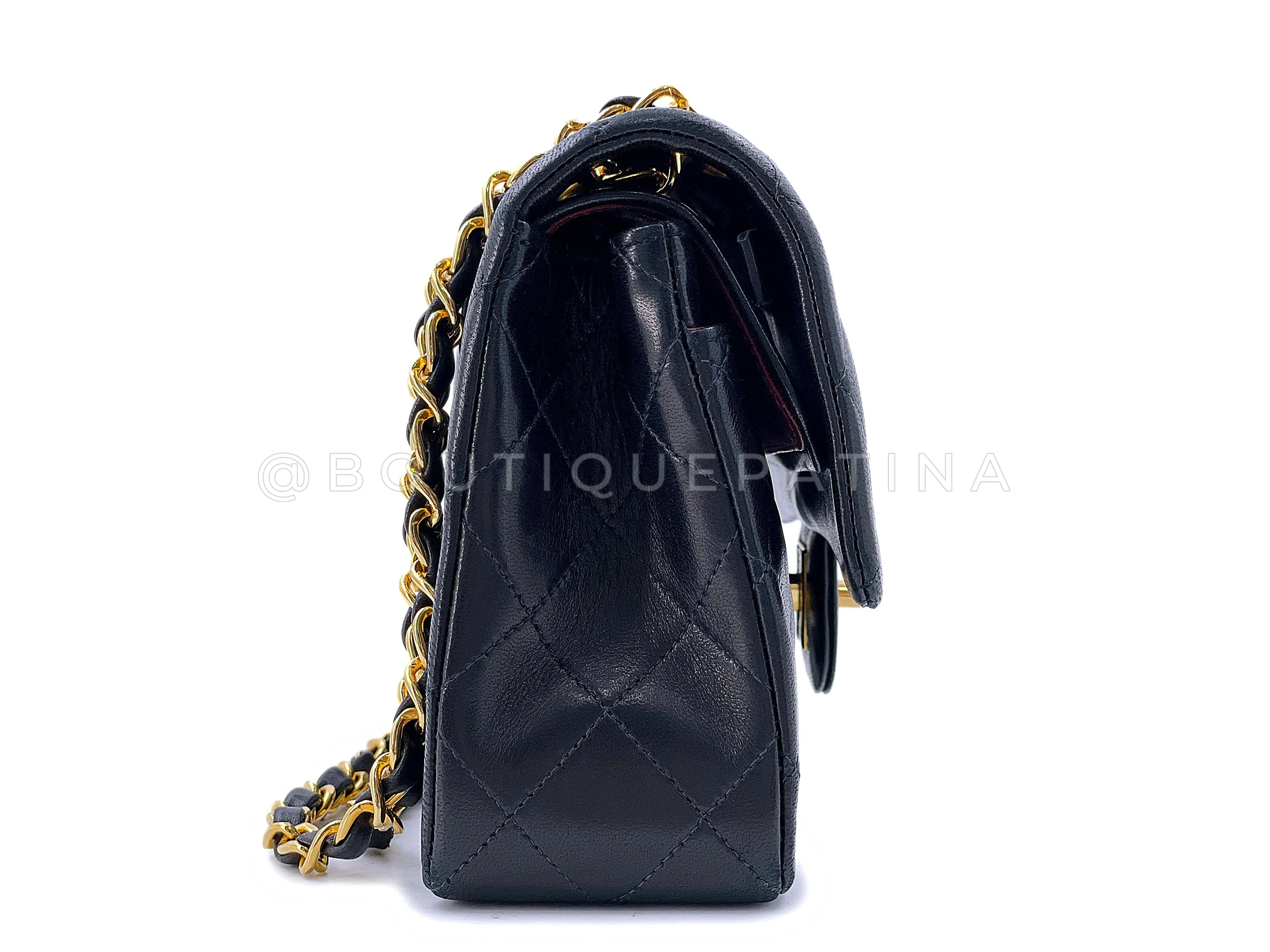 Chanel 1997 Vintage Black Small Classic Double Flap Bag 24k GHW