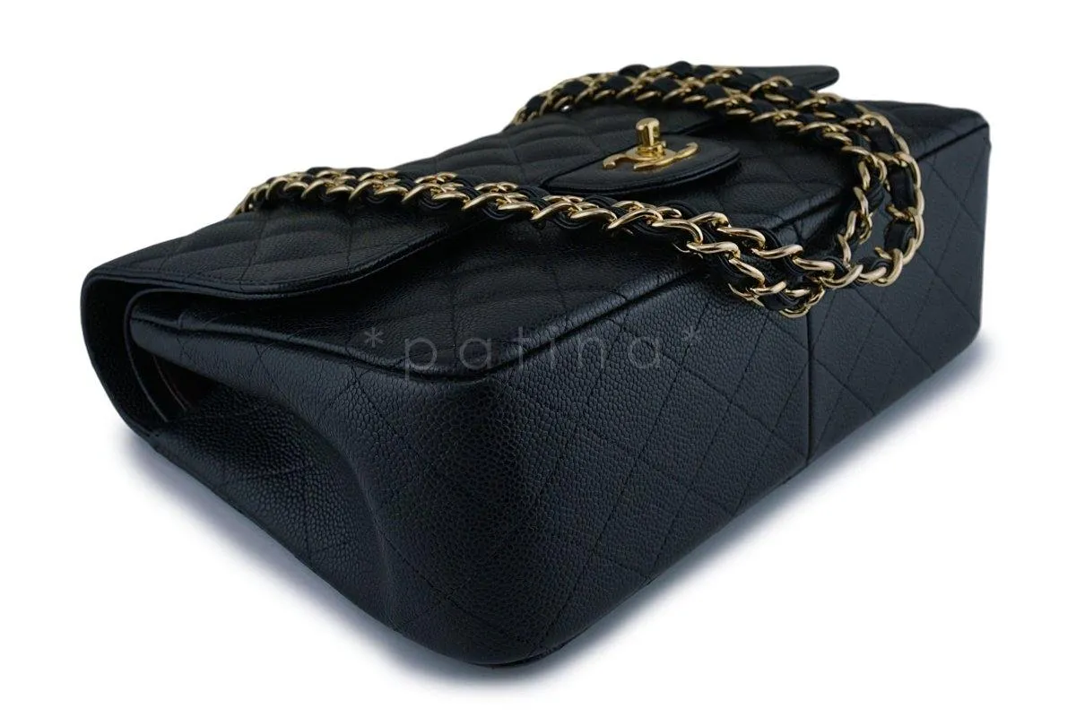 Chanel Black Caviar Jumbo 2.55 Classic Double Flap Bag GHW