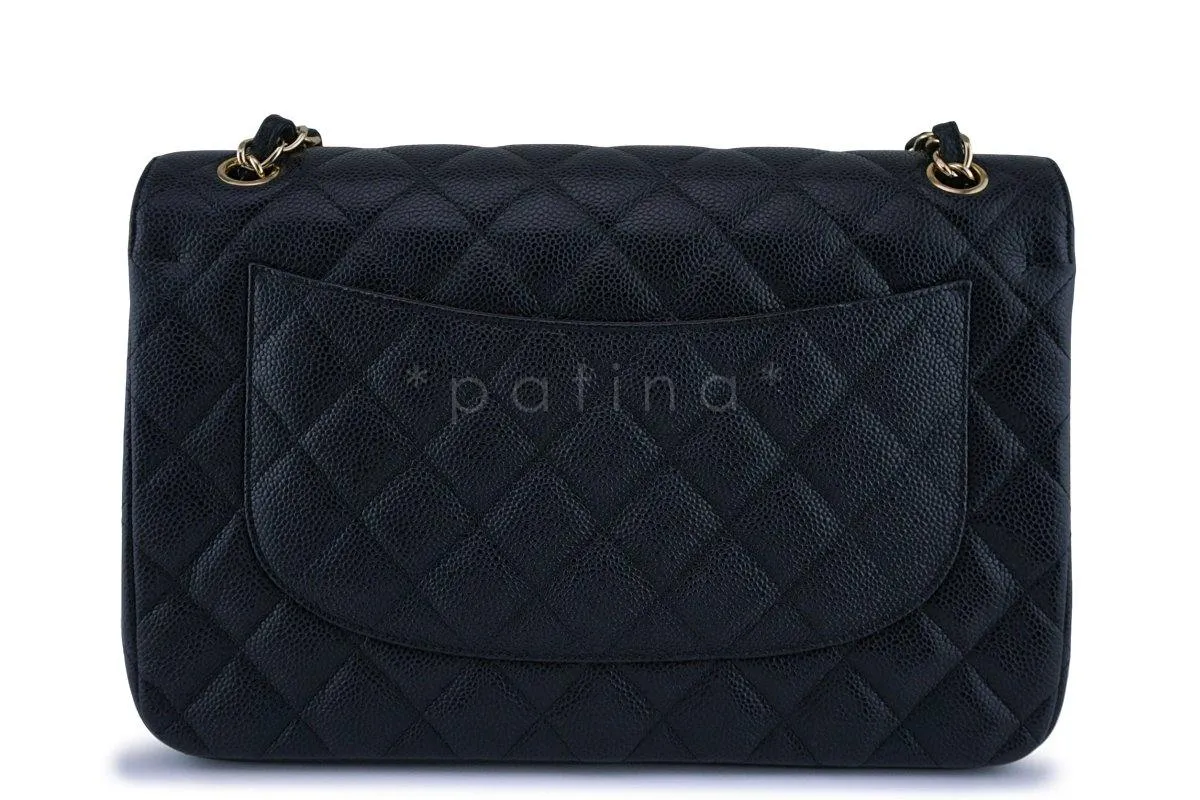 Chanel Black Caviar Jumbo 2.55 Classic Double Flap Bag GHW