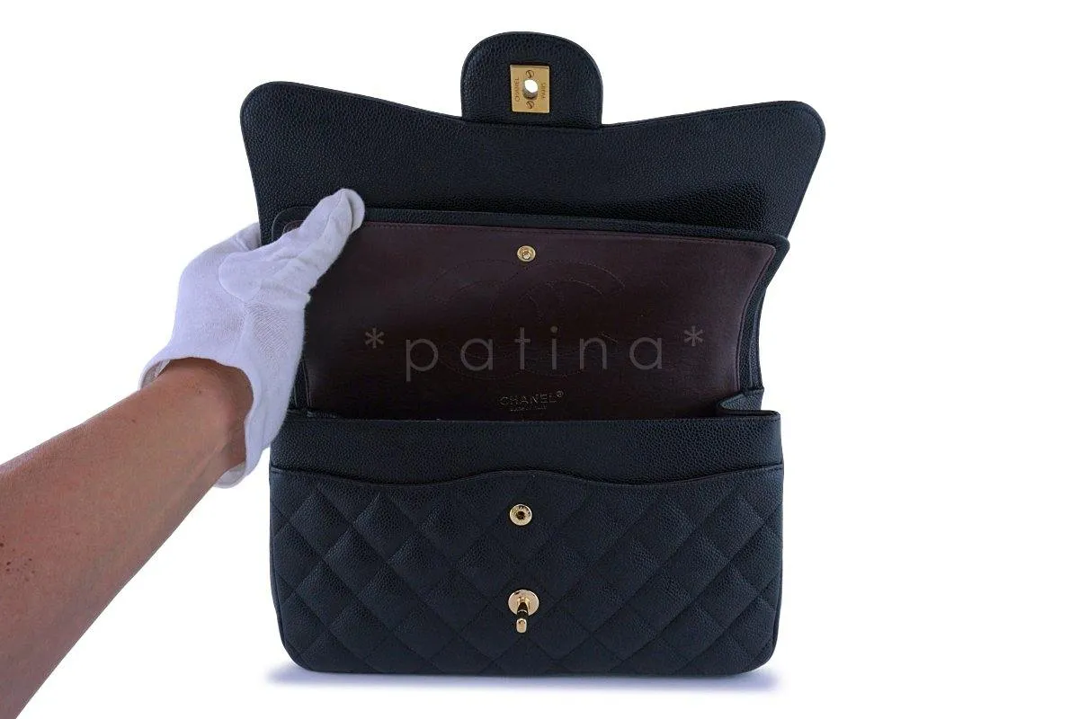 Chanel Black Caviar Jumbo 2.55 Classic Double Flap Bag GHW