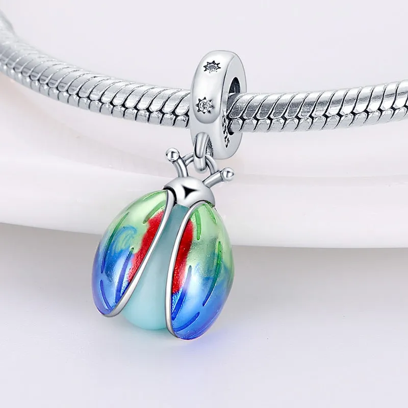 Cheerful Ladybird Luminous Charm Beads (Glows in the dark)