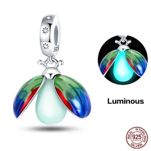 Cheerful Ladybird Luminous Charm Beads (Glows in the dark)