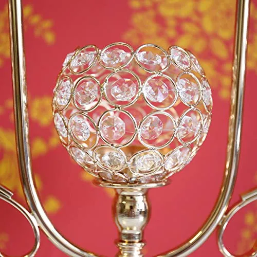 Chic 5 Arms Bowl Ball Crystal Candelabra/Candlesticks/Candle Holders