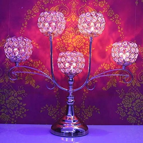 Chic 5 Arms Bowl Ball Crystal Candelabra/Candlesticks/Candle Holders