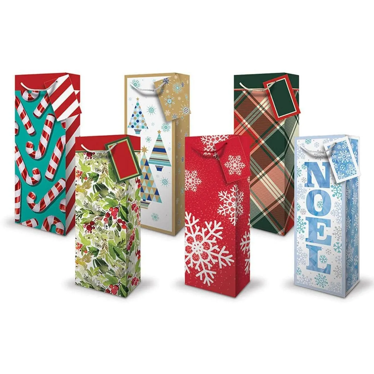Christmas Bottle Gift Bag, Assortment, 1 Count