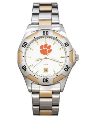 Clemson University All-Pro Mens Watch - Gold and Silver Tone - Bracelet