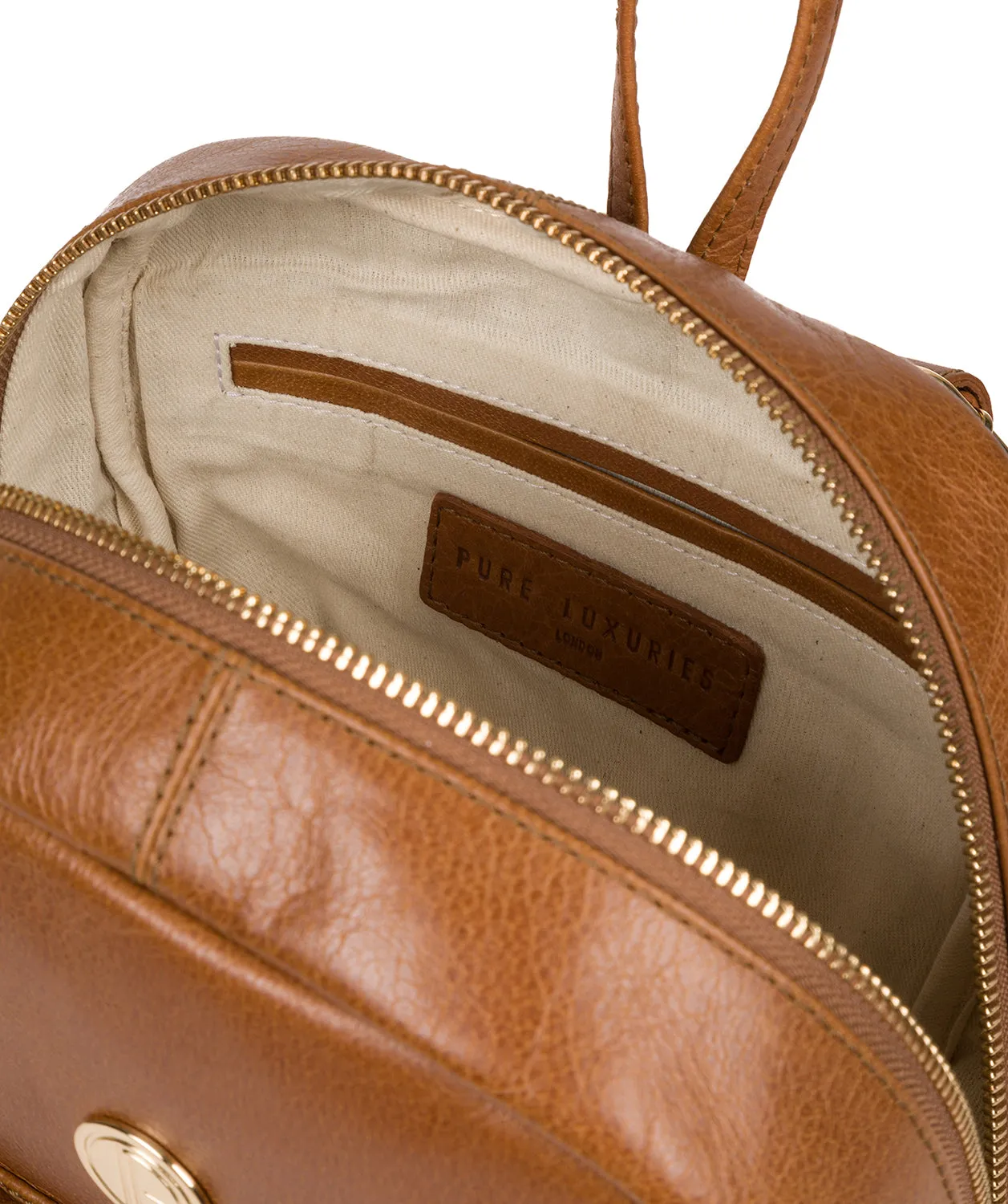 'Cora' Saddle Tan Leather Backpack
