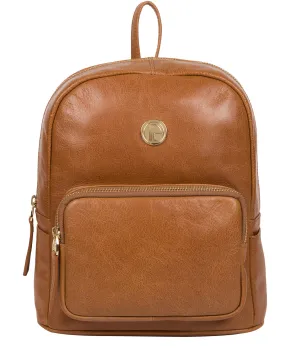 'Cora' Saddle Tan Leather Backpack