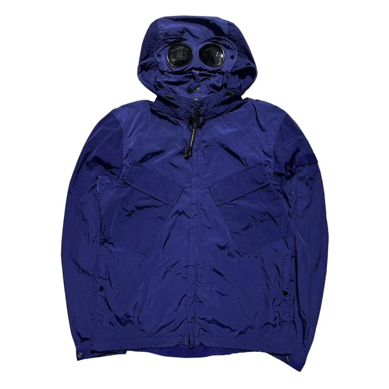 CP Company Blue Nylon Chrome Goggle Jacket