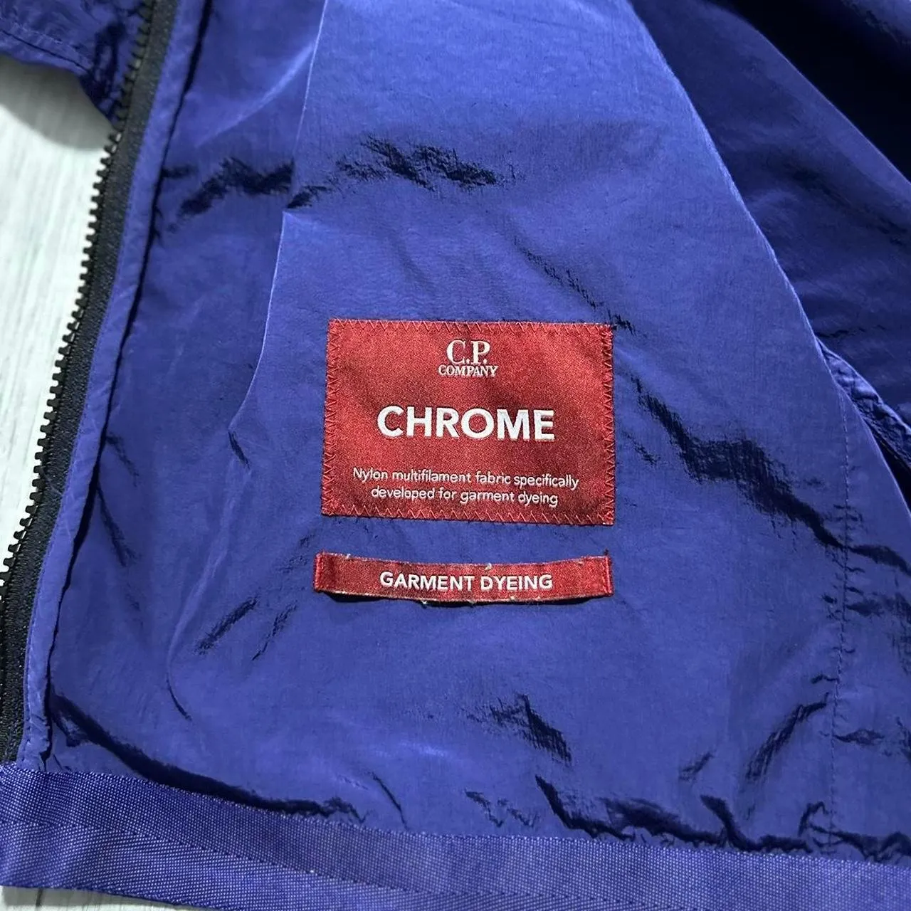 CP Company Blue Nylon Chrome Goggle Jacket