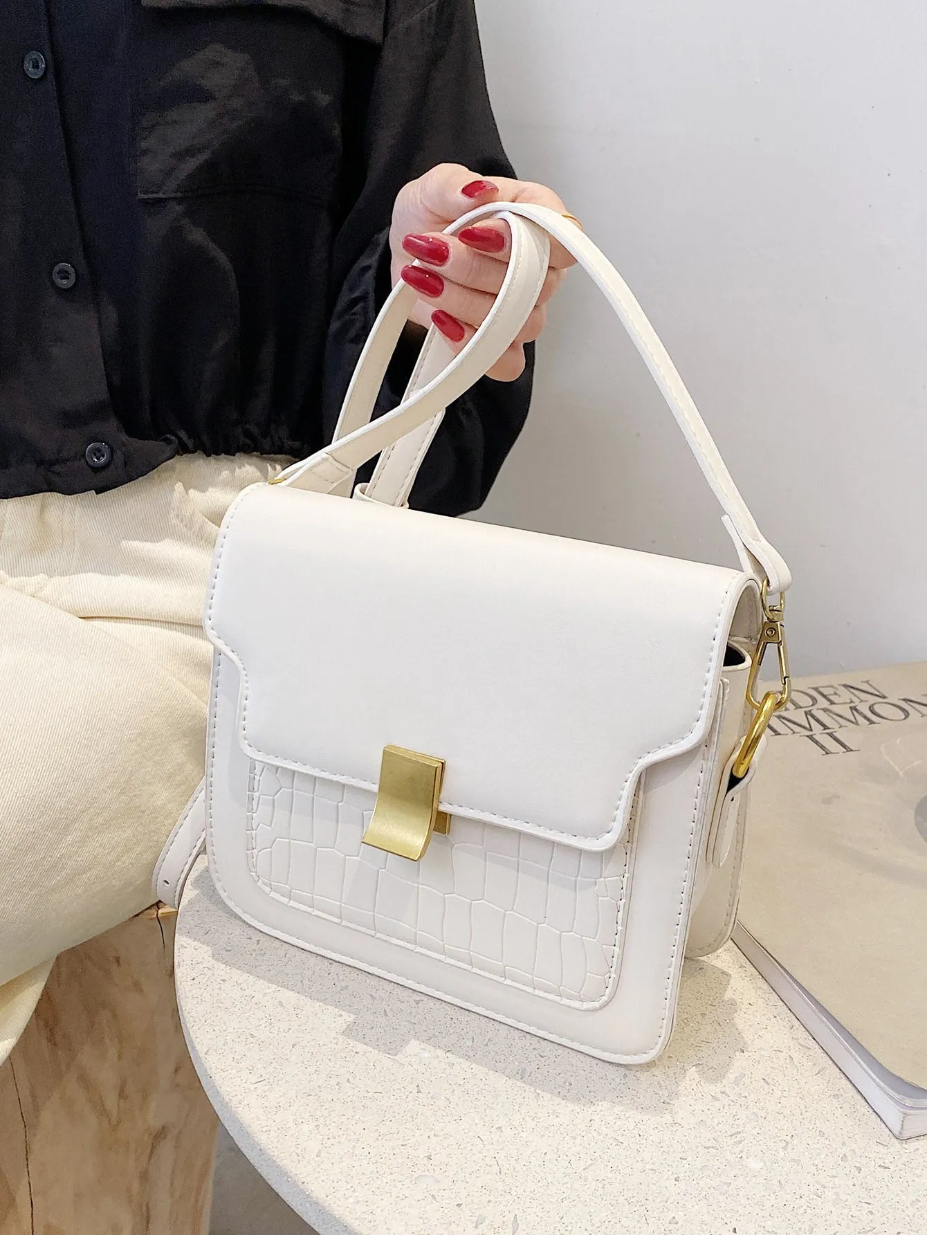 Croc Embossed Crossbody Bag