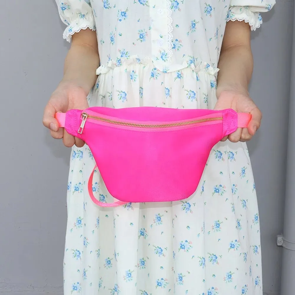 Custom Logo Adjustable Waterproof Nylon Fanny Pack/ Shoulder Sling - Assorted Colors