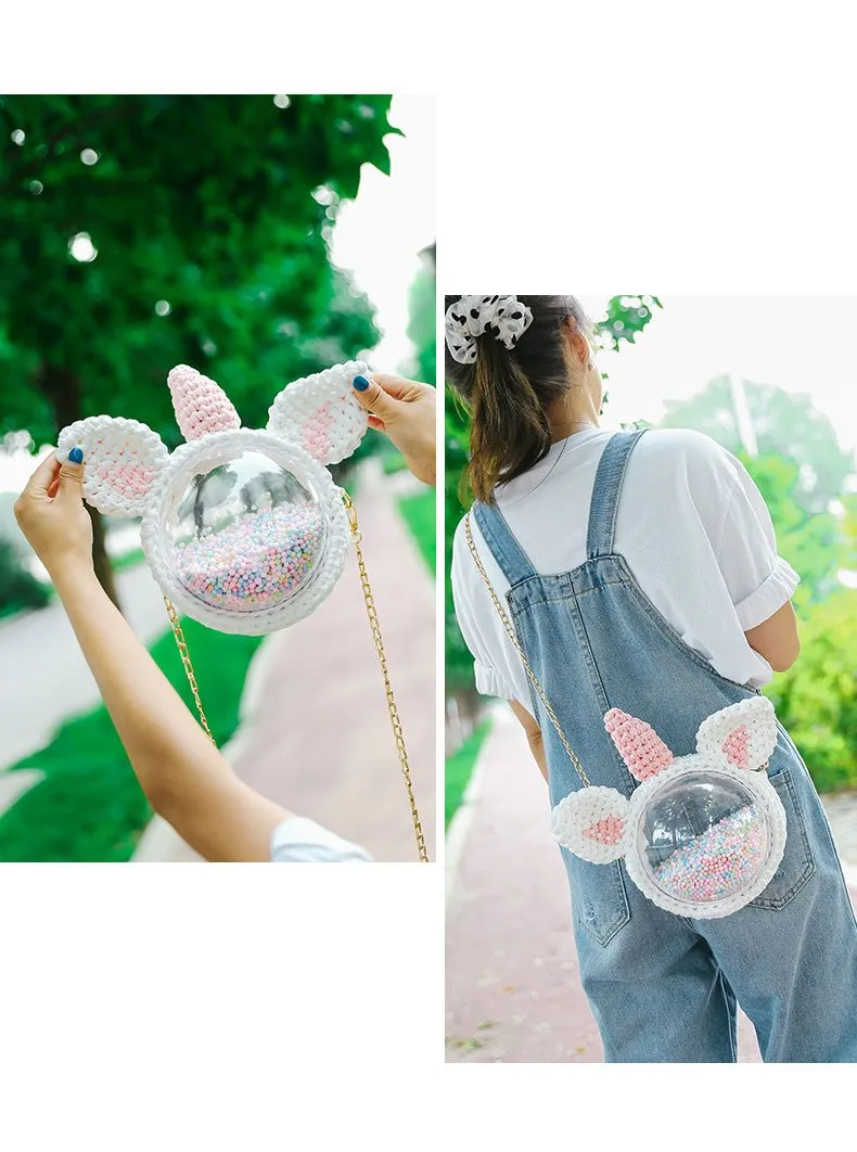 Cute Unicorn Crochet Crossbody Purse Unicorn Crochet Shoulder Bag for Girl Unicorn Crochet Crossbody Purses