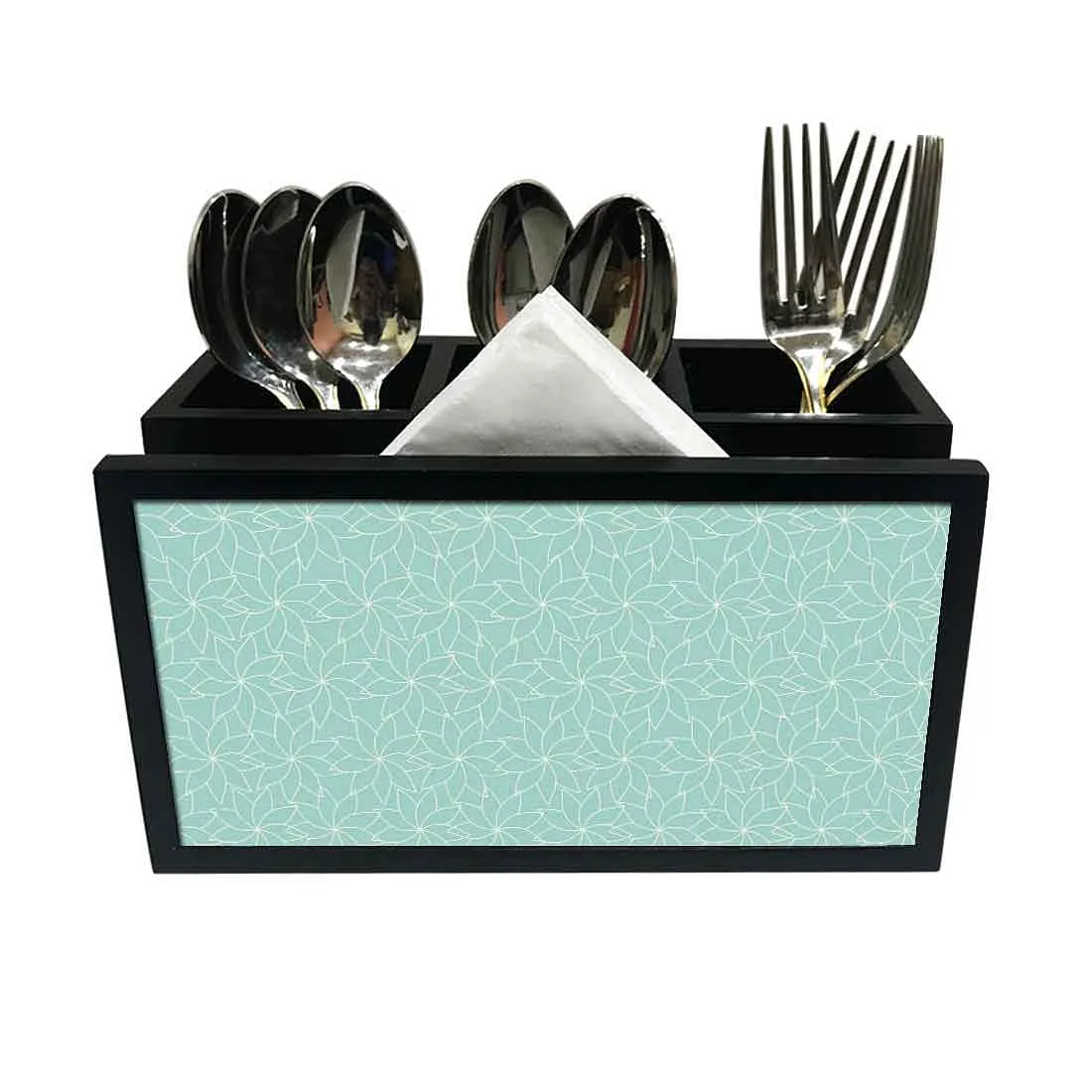 Cutlery Tissue Holder Napkin Stand -  Flower Pattern Design